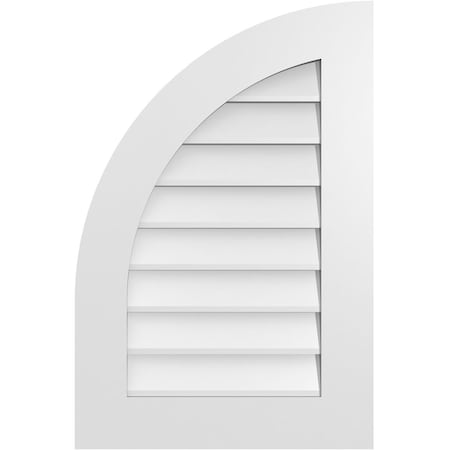 Ekena Millwork Quarter Round Top Left Surface Mount PVC Gable Vent w/ 3-1/2"W x 1"P Standard Frame, 20"W x 30"H GVPQL20X3001SN